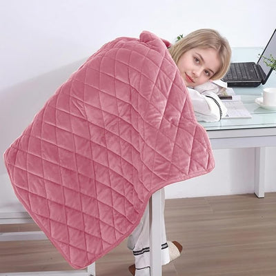 Portable Heated Blanket Soft Warm Heated Lap Rechargeable Electric Throw for Camping Car Travel Use No Battery