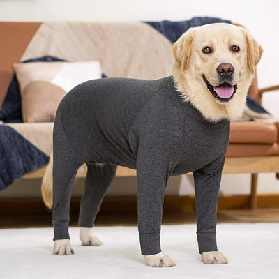 kzrfojy Dog Recovery Suit for Dogs After Surgery Female Male Medium Large Dog Neuter Spay Onesie for Shedding Prevent Licking Surgical Wound Dog Cone Alternative Grey