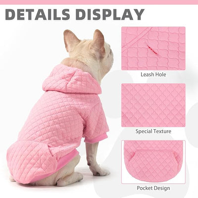 KOOLTAIL Small Dog Sweater, Ultra-Warm & Soft Winter Fall Sphynx Cat Clothes for Cats Only, Lightweight Dog Hoodie Sweatshirt for Small Dogs Boy Girl Yorkie, Chihuahua, Shih-Tzu, Puppy,Pink XXS