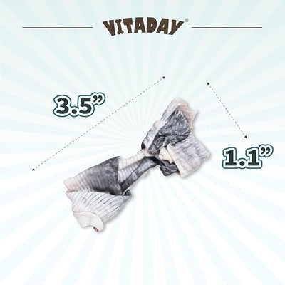 VITADAY 100% Fish Skin Dog Jerky Treats, Bones (S), 3 oz, 1-Pack | Natural dog jerky treats, rawhide alternative, 100% fish skin rich in collagen and omega-3, for all dogs, bones (S), 3 oz