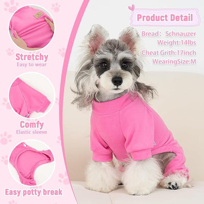 XPUDAC 3 Pack Fleece Dog Pajamas Warm Winter Dog Clothes for Small Medium Dogs Girl Cozy Puppy Pjs Pet Outfit Doggie Onesie Costume, Purple, Pink, Hotpink, S