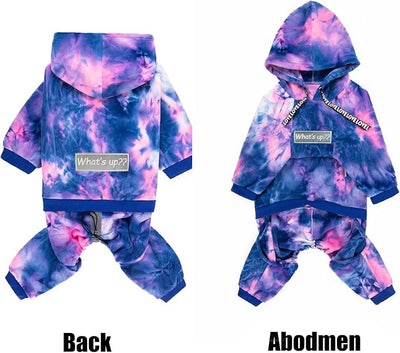 Dog Hoodies Winter Coat for Large Medium Dogs, Pullover 6 Legs Warm Coat Hooded Sweatshirt, Fleece Hoodie for Cold Weather (Bandhnu Pink, X-Large)