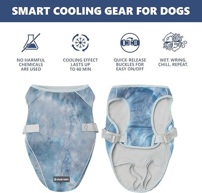 Spark Paws Dog Cooling Vest - SPF 50 UV Sun Protection - Summer Heat Relief Gear for Dogs, Lightweight, Evaporative Cooling - Dog Anxiety Relief Vest During Hot Days - Ice Blue, 3XL