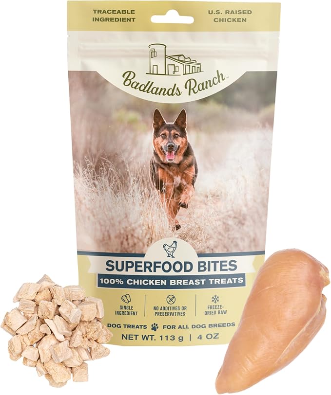 by Katherine Heigl – Superfood Bite Freeze-Dried Raw Chicken Breast Dog Treats – High Protein Single-Ingredient Snacks for Training, Rewards & Daily Wellness