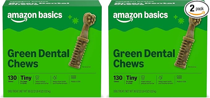 Dental Dog Treats to Help Clean Teeth & Freshen Breath - Tiny (5-15 lbs), Unflavored (Previously Wag) (Pack of 2)