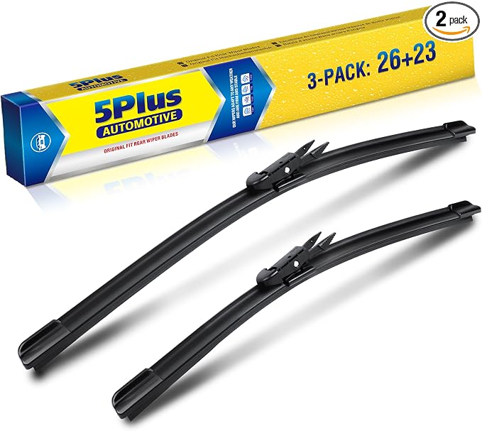 5 PLUS Custom-Fit Wipers fits Toyota Tundra 2007-2021 Wiper Blades | 26” and 23” Wiper Blade Set,All-Seasons,Streak-Free Wiping,Quiet Clear Visibility,OEM Quality,Original Equipment Replacement