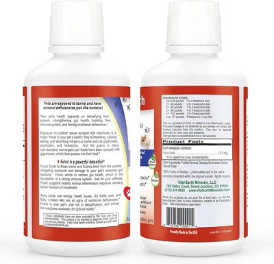Vital Earth Minerals Pet Fulvic - Dog Allergy Relief, Joint Support Supplement 16 oz (Pack of 2)