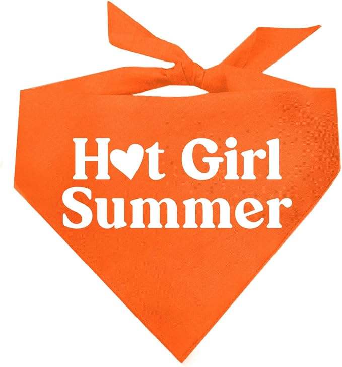 Hot Girl Summer Dog Bandana (Orange, OS 310)