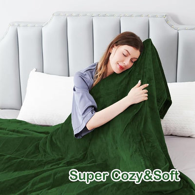 Eydna Electric Heated Blanket Full Size 72"x84",Fast Heating Throw, Soft Microplush for Bed & Couch, 10 Hours Auto Off & 5 Heating Levels, Machine Washable, Gifts for Womens & Family-Green