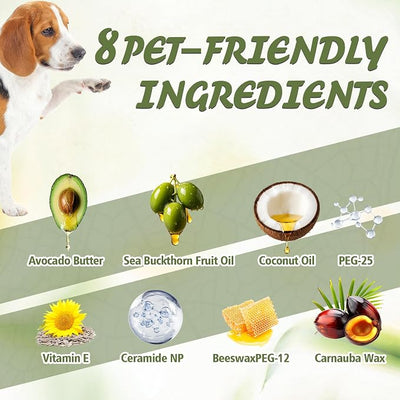 Dog Paw Balm, Paw Moisturizer for Dogs, Contains Coconut Oil, Nourishing and Moisturizing, Suitable for Dry, Cracked Paws and Noses, 60g