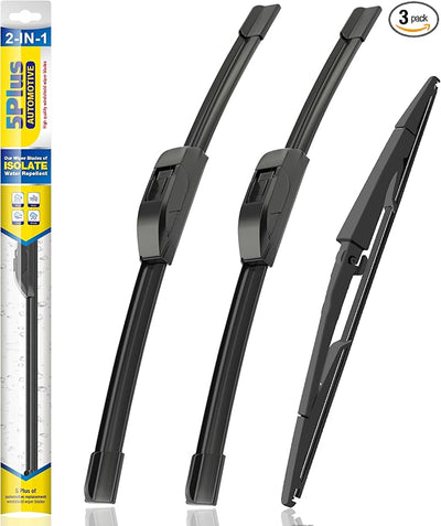 5 PLUS® Windshield Wiper Blades Replacement for 2010-2005 Jeep Grand Cherokee Windshield Wipers (Pack of 3), Automotive Replacement Windshield Wiper Blades For My Car Water Repellent-21"/21"/14"