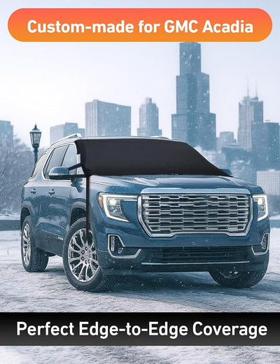 EcoNour Car Snow Cover Compatible for GMC Acadia | Windshield Cover for Ice and Snow with S-Hook Straps | Heavy-Duty 600D Oxford Winter Car Cover, Waterproof & Anti-Slip