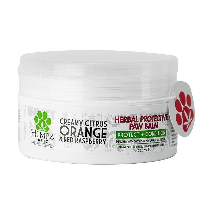 Petz Dog Paw Balm, Creamy Citrus Orange & Red Raspberry Herbal Protective Balm, 2 oz.