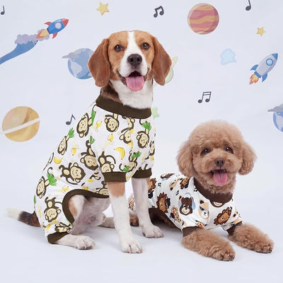XPUDAC 4 Pack Dog Pajamas Comfy Strechy Doggie Pjs Puppy Clothes for Small Medium Dogs Boy Girl Cat Pet Outfits, XXS