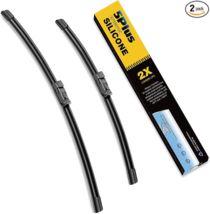 5 PLUS Premium Silicone Wiper Blades 28"+16" Front Fit D-Top Lock Arms | 5 PLUS Wipers Fits 2016-2022 Toyota Prius, Waterproof Rain Wiping, Streak-Free Visibility,Long Lasting Harsh Weather Design