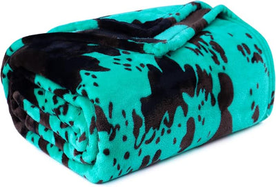 Fleece Baby Blanket for Girls Boys, Small Soft Warm Teal Blue Throw Blanket for Crib Stroller, Teal Gifts for Kids Toddlers, Turquoise Room Decor, 40x50 Inches