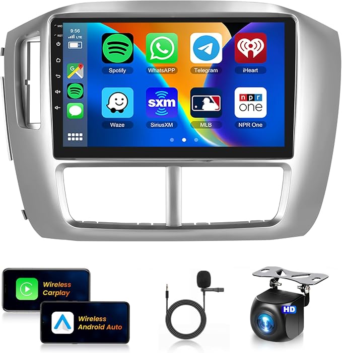 [4G+128G] Car Stereo for Honda Pilot 2006 2007 2008 with 5GWiFi/Android 15/Wireless Carplay Android Auto,9" Incell Touch Screen Radio,GPS/EQ DSP/Bluetooth5.0/SWC/AHD Backup Camera