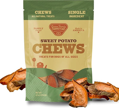 Gaines Family Farmstead Sweet Potato Dog Treats, 32oz Bag - Single Ingredient Sweet Potato Chews for Dogs, Grain Free Rawhide Alternative, High Fiber Healthy Dog Chews, Made in USA