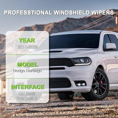 PARRATI® Windshield Wiper Blades for Dodge Durango 2011-2025, 3 Pack | 22/21 Inch Front +12 Inch Rear, OEM Replacement, Ultra Quiet, No Streaks All Weather Wiping