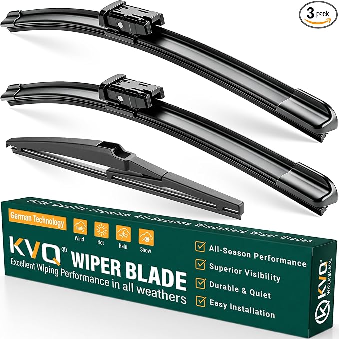 Windshield Wiper Blades Replacement for Chevy Chevrolet Spark 2013 2014 2015,Original Equipment Replacement Front Rear Wiper Blade Set - 24" 16" 12" (Set of 3)