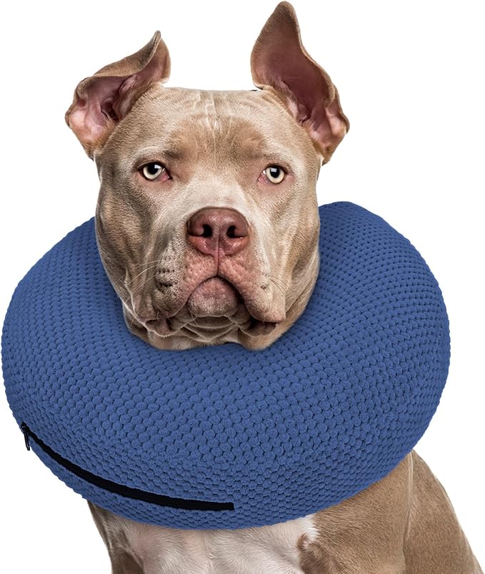 Inflatable Dog Cone Collar for Dogs to Stop Licking, Dog Donut Collar After Surgery, Soft Pet Cone for Small Medium Large Dogs