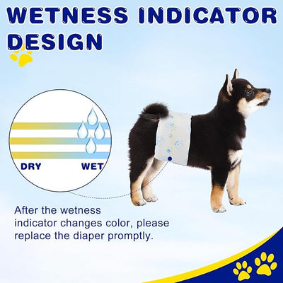 XPCARE 50 Count Disposable Male Dog Diapers, Male Dog Wraps,Super Absorbent Leak-Proof Fit (Large)