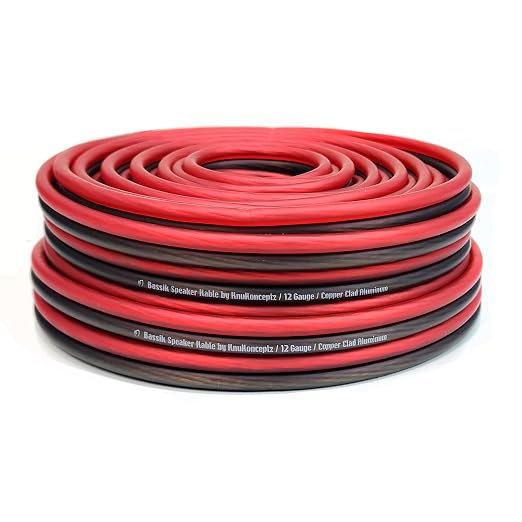 Bassik 12 Gauge AWG Speaker Wire Cable with Soft Touch Ultra Flex PVC for Home Theater Speakers and Car Audio - Red/Black 250 Feet