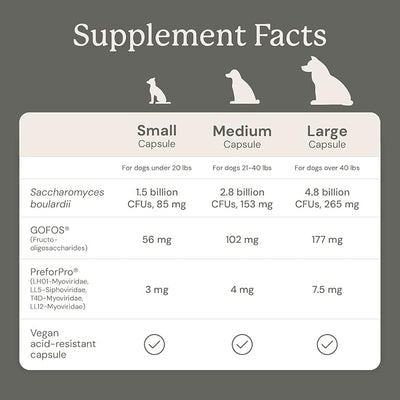 Animal Biome Probiotics for Dogs with S Boulardii, Gut Maintain (60 Capsules) – Triple-Action Small Dog Probiotics, Prebiotics & Phage Supplements for Gut Health, Firmer Stool & Diarrhea Support