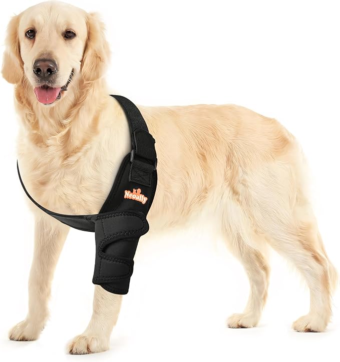 Breathable Dog Elbow Brace Protector Pads for Canine Elbow and Shoulder Support Elbow Hygroma, Dysplasia, Osteoarthritis, Elbow Calluses, Pressure Sores and Shoulder Dislocation (Left Medium)