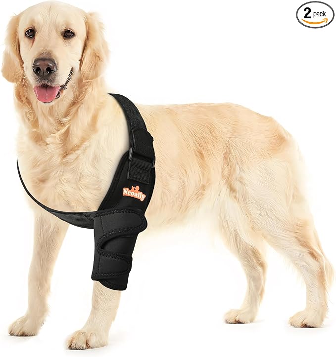 Breathable Dog Elbow Brace Protector Pads for Canine Elbow and Shoulder Support Elbow Hygroma, Dysplasia, Osteoarthritis, Elbow Calluses, Pressure Sores and Shoulder Dislocation (Left Small)