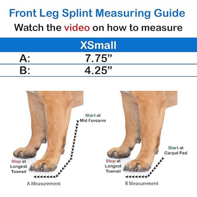 Standard Front Leg Brace for Dogs with Injuries, Arthritis, or Licking Prevention, Durable & Lightweight Post-Surgery Protection for Pets - XS