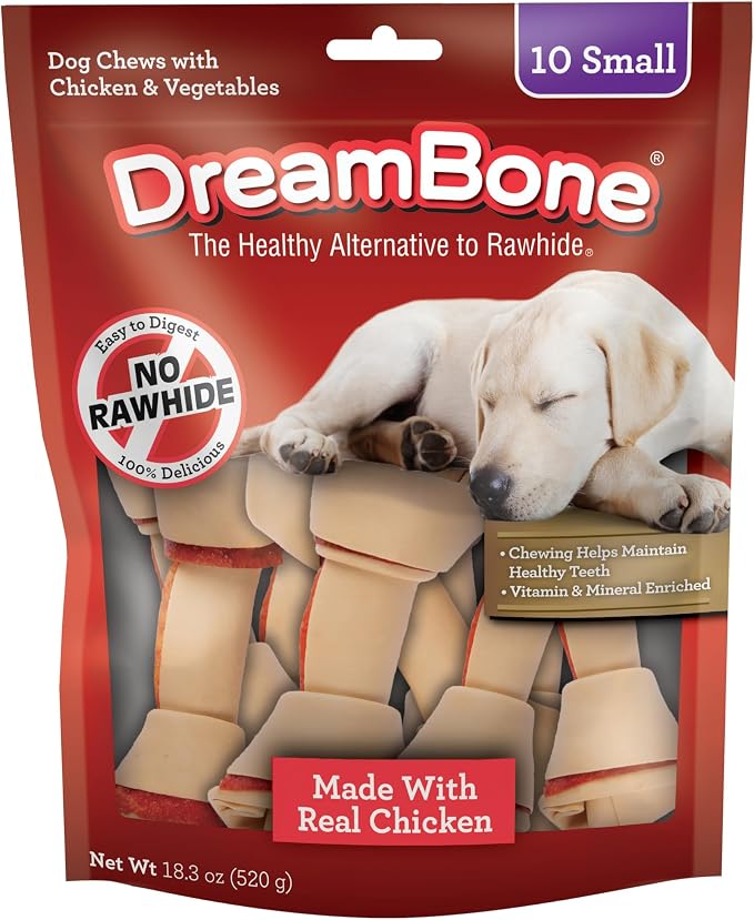 Vegetable & Chicken Dog Chews, Rawhide Free, Small, 10-Count