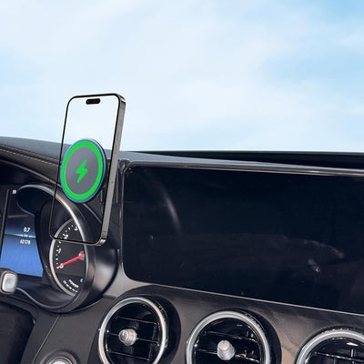 Car Phone Holder for Mercedes-Benz 2020-2022 GLC & 2019-2021 C-Class & 2020-2022 V-Class, 15W Magnetic Wireless Car Charger, for MagSafe Phone Mount, 10.25-Inch Center Screen, Strong Magnet, OEM-Style
