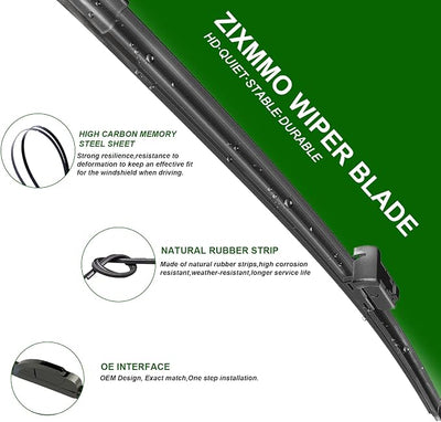 3 windshield wiper blades Replacement for 2011-2015 Sorento,2010-2019 Soul | Replacement Original Equipment,Premium All-Seasons,Front & Rear wipers,24"+20"+11"(Set of 3) J HOOK