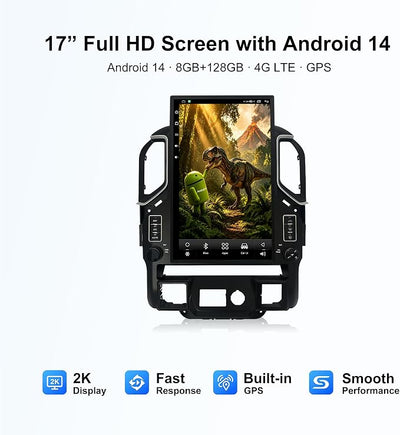 CUSP 17 Inch Android 14 Stereo for Chevy Silverado GMC Sierra 2019+ OEM AUX
