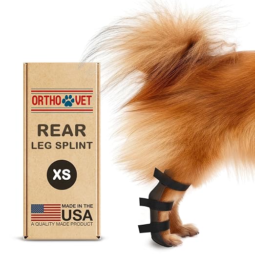 Standard Rear Splint for Dogs with Injuries, Arthritis, Fractures or Sprains, Durable & Lightweight Rear Splints for Rehability Treatment & Post-Surgery Protection for Pets - XS