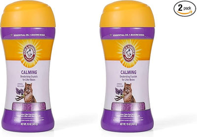 Arm & Hammer Cat Litter Deodorizing Crystals with Baking Soda, Odor Neutralizer, Dissolving Litter Box Deodorizer for Cat Litter Odor Control, Lavender and Vanilla Scent, 15 Oz - 2 Pack