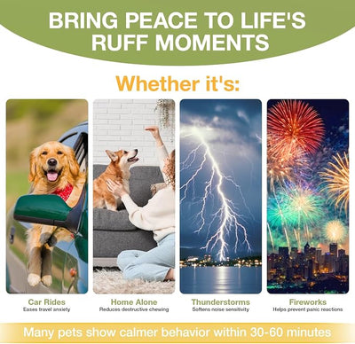 Calming Chews for Dogs - Dog Calming Chews for Separation, Strеss & Hyperactivity Rеlief, Storms &Fireworks, Supports Rеlaxation for Travel, -180 Chews