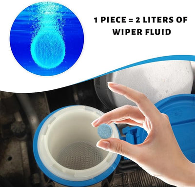 100 PCS Car Windshield Washer Fluid Concentrate Tablets, Windshield Wiper Fluid Concentrated Clean Tablets, Solid Effervescent Tablet Glass Cleaner for Car Truck SUV