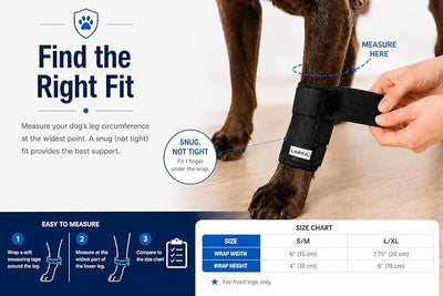 Labra Dog Front Leg Brace - Compression Wrap with Adjustable Straps - Dog Wrist Brace for Support - Leg Sleeve to Stop Licking - Aid in Wound Care and Recovery - Large/Extra Large