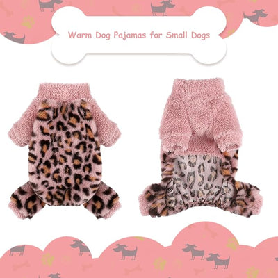 Sebaoyu Turtleneck Dog Pajamas for Small Dogs, Fleece Dog Sweater, Winter Cute Tiny Clothes Outfit Puppy Clothes Pet Jumpsuits Chihuahua Yorkie Cat Clothing,Pink,XX-Small