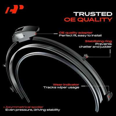 A-Premium 26" + 16" Windshield Wiper Blades Compatible with Hyundai Santa Fe 2019-2023, Santa Cruz, Kona, Kona Electric - Fits J-Hook Wiper Arm, w/Wear Indicator & Towel, Left and Right (Pack of 2)