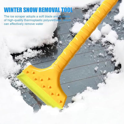 Super Lightweight Ice Scraper & Snow Shovel - with De-Icing Grooves & Rubber Edges for Thick Ice on Car Windshield, Durable Compact Winter Tool A