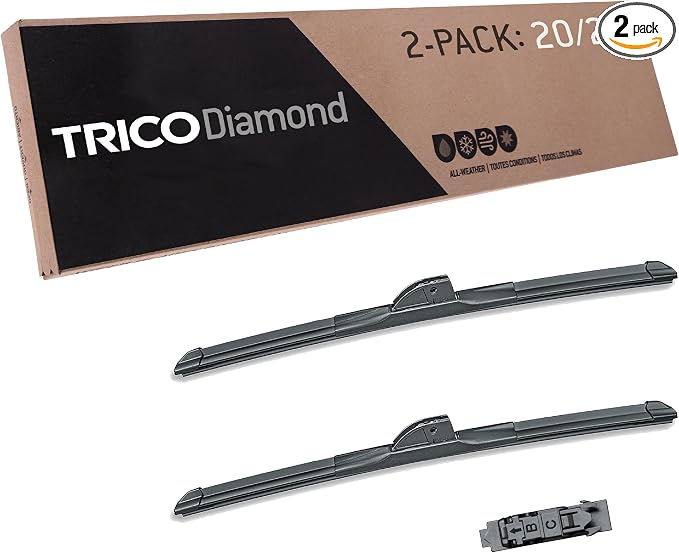 TRICO Diamond 20" + 20" Super Premium Automotive Replacement Windshield Wiper Blades (Set of 2), Passenger and Driver Side All-Weather Beam Wiper Blades for Select Vehicle Models (Item #25-2020)