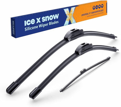 ICEXSNOW® Silicone Windshield Wiper Blades Replacement for 2018-2024 Ford Expedition (Pack of 3) Automotive Replacement Windshield Wiper Blades,OEM Original Replacement 22+22+11"(A283H)