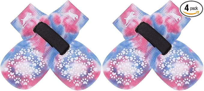 Anti Slip Dog Socks to Prevent Licking Paws, Dog Shoes for Hot Pavement, Dog Booties for Small Medium Large Senior Dogs, Traction Control Boots & Paw Protectors for Hardwood Floors