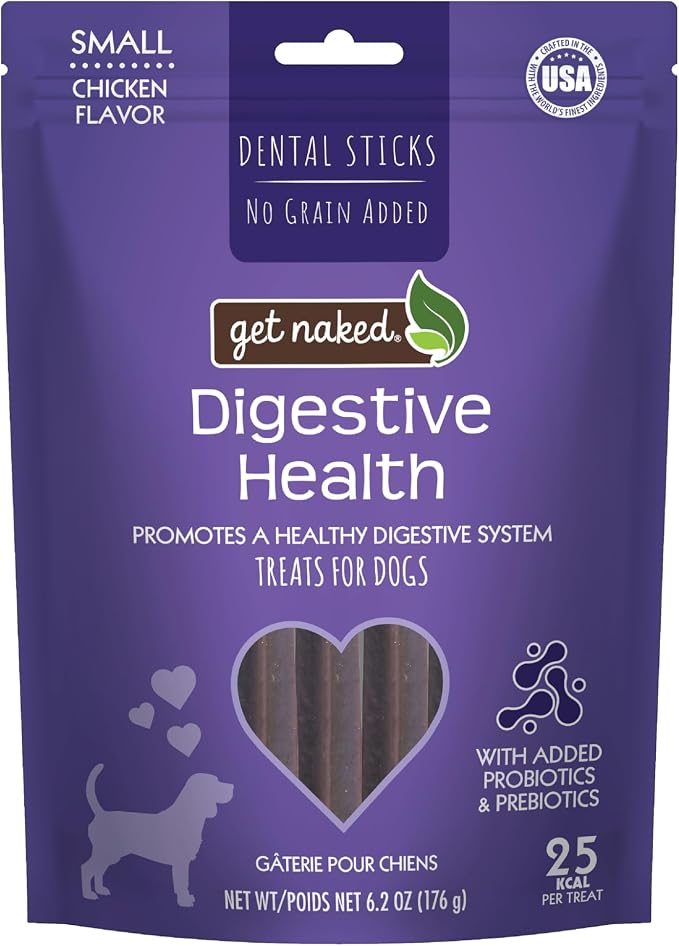 Grain Free 1 Pouch 6.2 Oz Digestive Health Dental Chew Sticks, Small