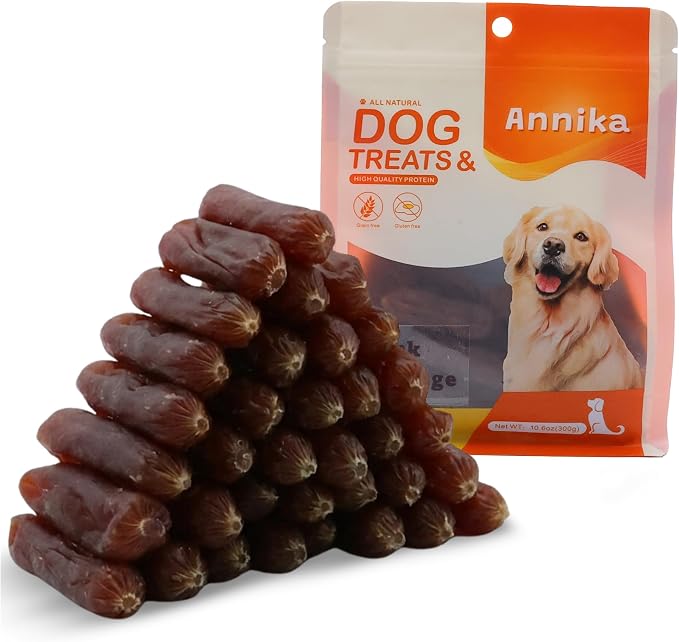 Annika Duck & Sweet Potato Wrapped – Healthy Low Fat, High Protein Jerky Chews, Grain-Free Training Snacks & Dental Treats for Medium & Large Dogs, 11.6 oz (Duck Sausage)