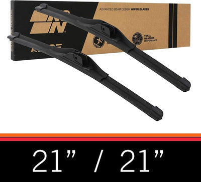 K&N EDGE Wiper Blades: All Weather Performance, Superior Windshield Contact, Streak-Free Wipe Technology: 21" (Pack of 2)