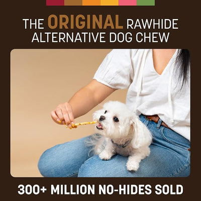 Earth Animal No Hide Stix - Long Lasting Rawhide Free Small Dog Chews Sticks, Venison - 10 Count